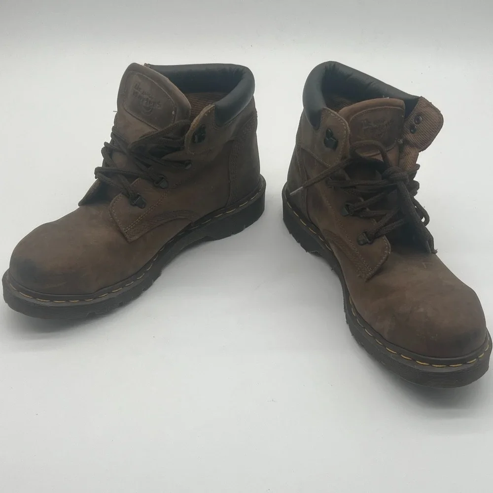 Vtg Dr Martens 7734 Steel Toe Boots Mens 12 UK 11 Brown Leather Made in England
